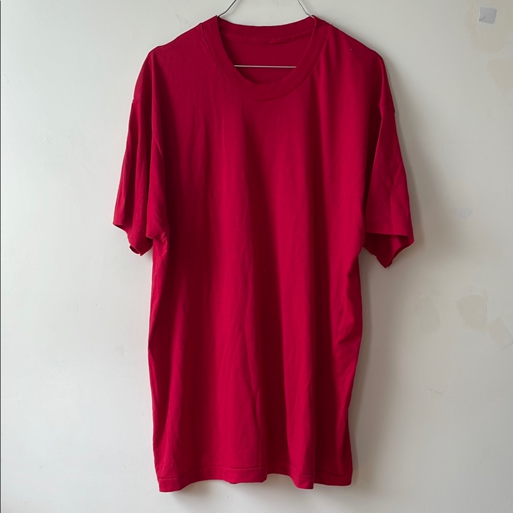 Vintage paper thin red single stitch blank tee shirt t shirt fits xl